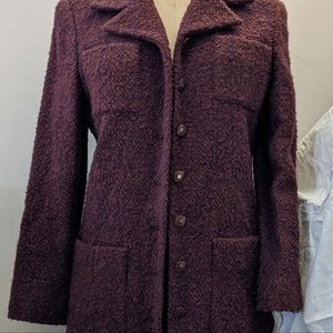 Women's wool tweed business suit, burgundy, women's size 4